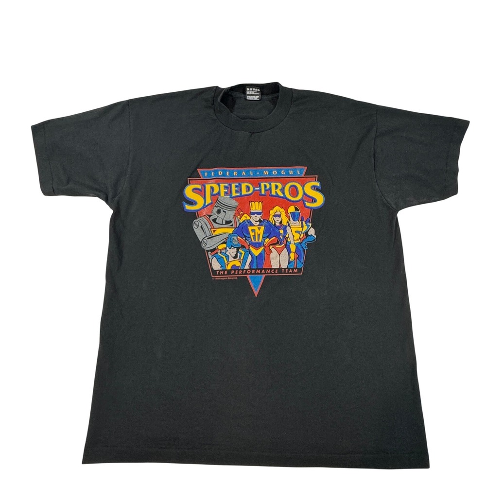 Vintage‎ 1994 Federal-Mogul Speed-Pros T-Shirt Men's XL Black 90s Promo USA Made